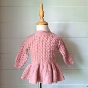Pink Cable Knit Sweater Top